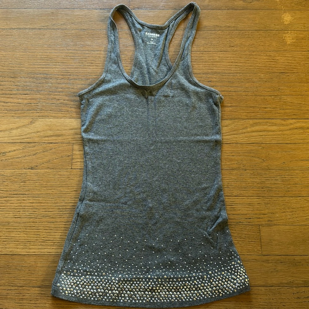 [Petite] Express Racerback Tank with silver embellishments